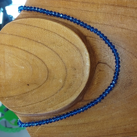 True Blue Glass Beaded Necklace - Picture 1 of 5
